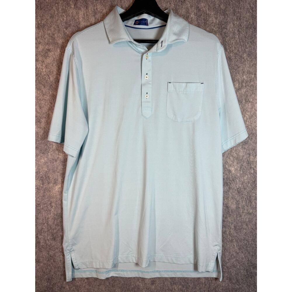 Stitch Golf Mens Chest Pocket Lightweight Stretch Performance Golf Polo - Large